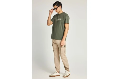Funky Buddha Cuffed Hem Παντελόνι Cargo Ανδρικό (FBM013-030-02-GREIGE)