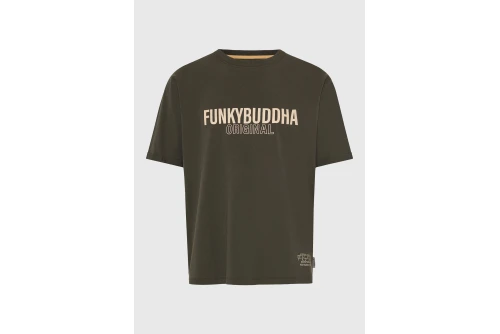 Funky Buddha Print T-Shirt Ανδρικό (FBM013-032-04-DUSTY-OLIVE)