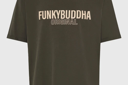 Funky Buddha Print T-Shirt Ανδρικό (FBM013-032-04-DUSTY-OLIVE)
