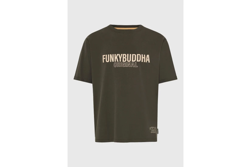 Funky Buddha Ανδρικό Κοντομάνικο T-Shirt Λαδί