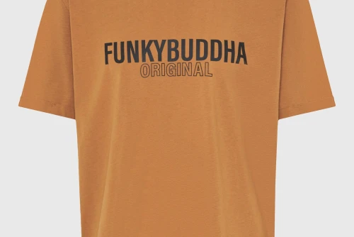 Funky Buddha Print T-Shirt Ανδρικό (FBM013-032-04-TOBACCO-BROWN)