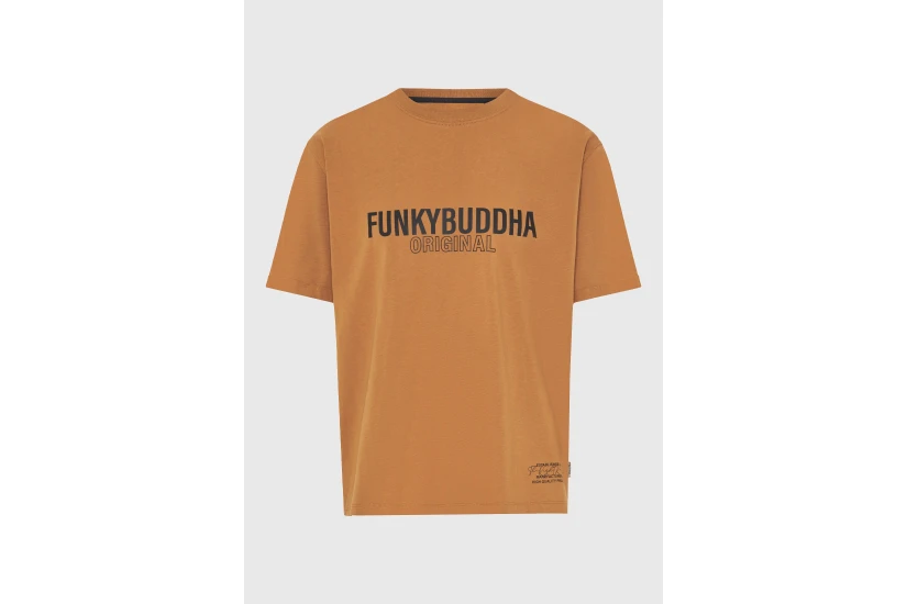 Funky Buddha Ανδρικό Κοντομάνικο T-Shirt Καφέ