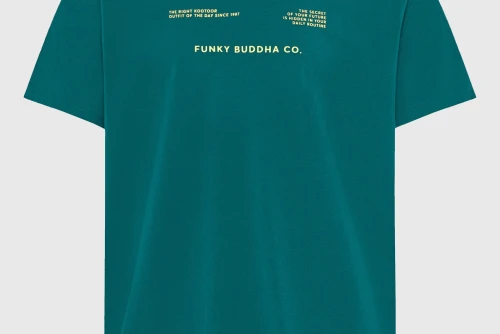 Funky Buddha Print T-Shirt Ανδρικό (FBM013-033-04-DEEP-LAKE)