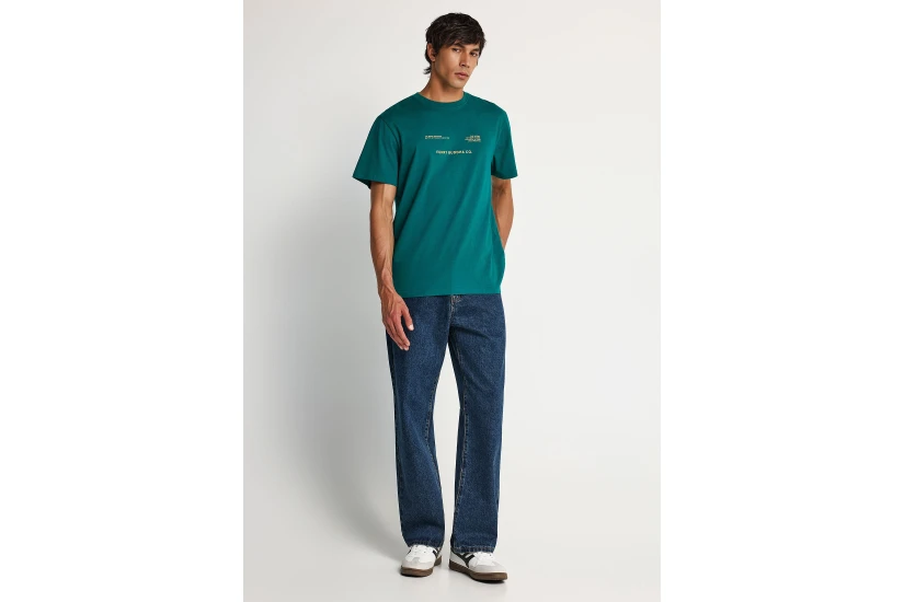 Funky Buddha Ανδρικό Κοντομάνικο T-Shirt Πετρόλ