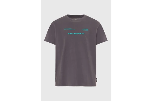 Funky Buddha Print T-Shirt Ανδρικό (FBM013-033-04-DK-GREY)