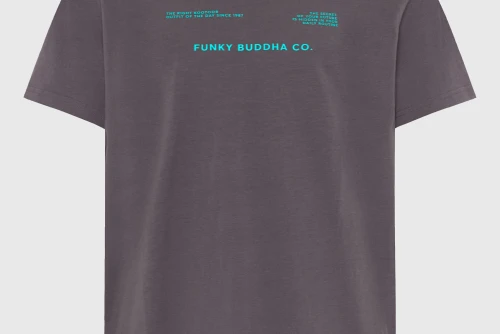 Funky Buddha Print T-Shirt Ανδρικό (FBM013-033-04-DK-GREY)