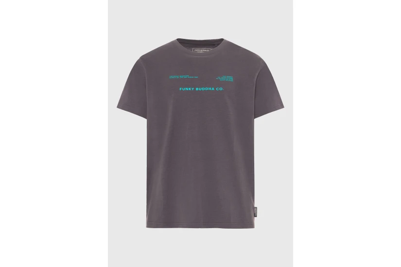 Funky Buddha Ανδρικό Κοντομάνικο T-Shirt Γκρι Σκούρο
