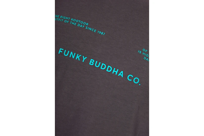 Funky Buddha Ανδρικό Κοντομάνικο T-Shirt Γκρι Σκούρο