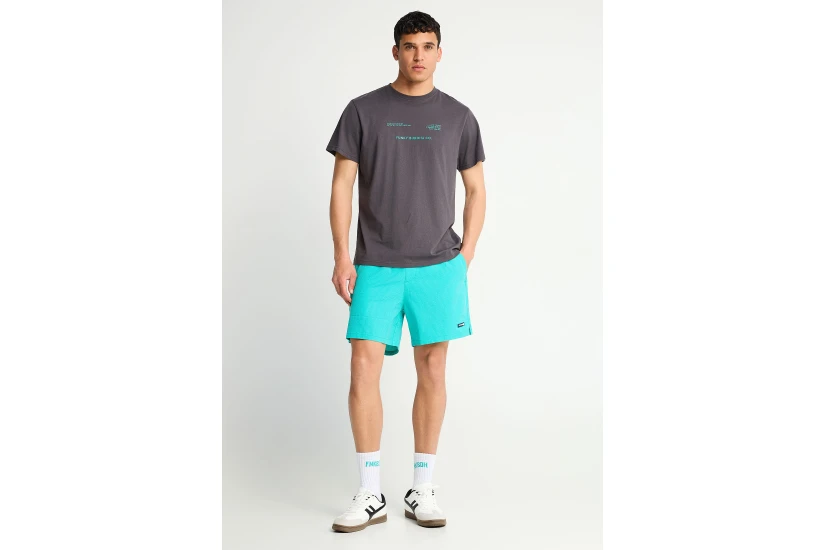 Funky Buddha Ανδρικό Κοντομάνικο T-Shirt Γκρι Σκούρο