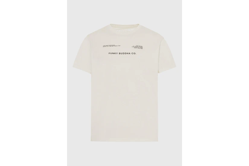 Funky Buddha Ανδρικό Κοντομάνικο T-Shirt Εκρού