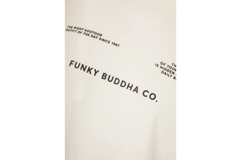 Funky Buddha Ανδρικό Κοντομάνικο T-Shirt Εκρού