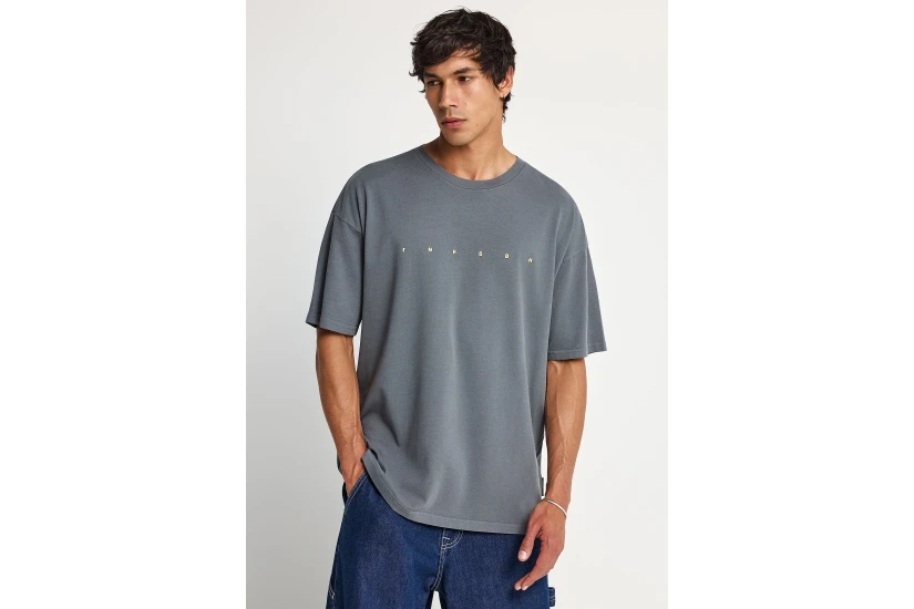 Funky Buddha Ανδρικό Κοντομάνικο T-Shirt Γκρι Σκούρο
