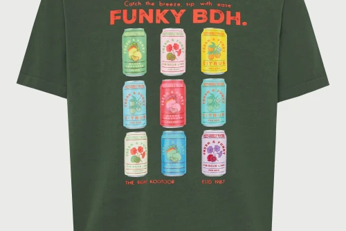 Funky Buddha Ανδρική Μπλούζα Κοντό Μανίκι Και Τύπωμα (FBM013-040-04-BISTROT-GREEN)