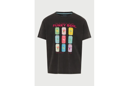 Funky Buddha Print T-Shirt Ανδρικό (FBM013-040-04-BLACK)