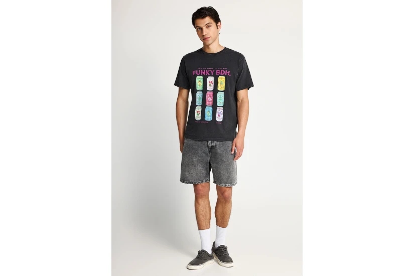 Funky Buddha Ανδρικό Κοντομάνικο T-Shirt Μαύρο