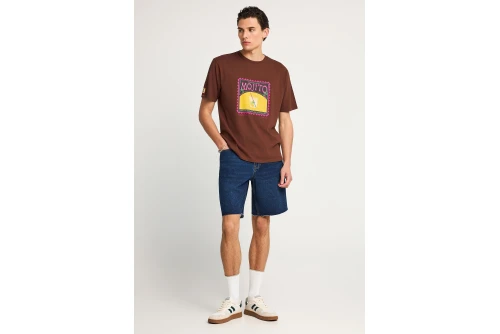 Funky Buddha Print T-Shirt Ανδρικό (FBM013-042-04-BRUNETTE)