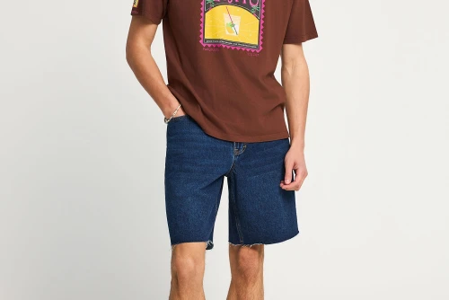 Funky Buddha Print T-Shirt Ανδρικό (FBM013-042-04-BRUNETTE)
