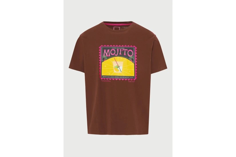 Funky Buddha Ανδρικό Κοντομάνικο T-Shirt Καφέ