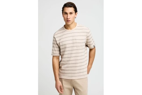 Funky Buddha Striped Relaxed T-Shirt Ανδρικό (FBM013-043-04-FOG)