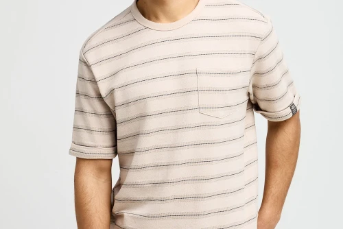 Funky Buddha Striped Relaxed T-Shirt Ανδρικό (FBM013-043-04-FOG)