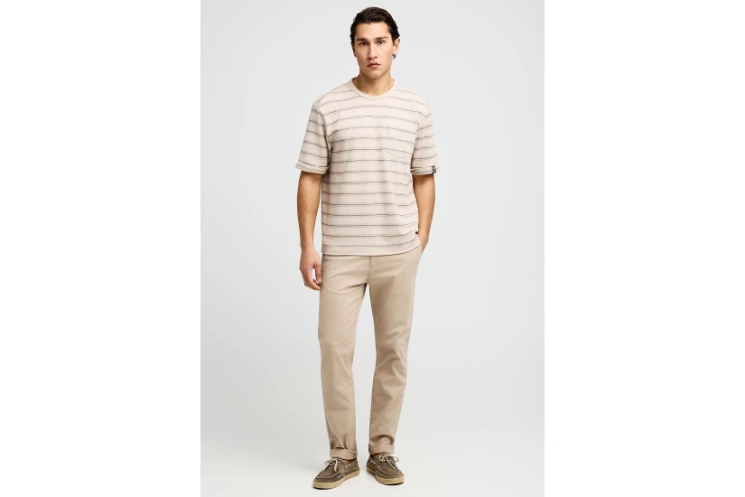 Funky Buddha Ανδρικό Κοντομάνικο T-Shirt Μπεζ