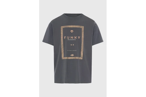 Funky Buddha Print T-Shirt Ανδρικό (FBM013-044-04-ANTHRACITE)