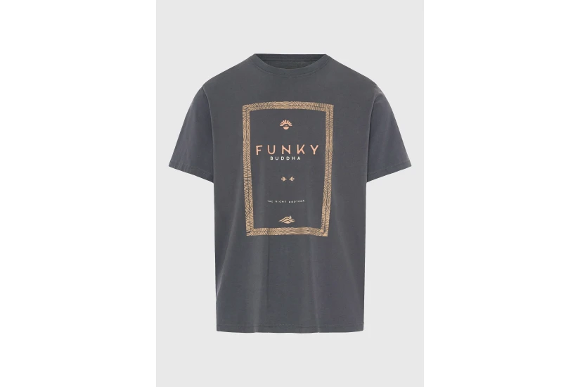 Funky Buddha Ανδρικό Κοντομάνικο T-Shirt Ανθρακί