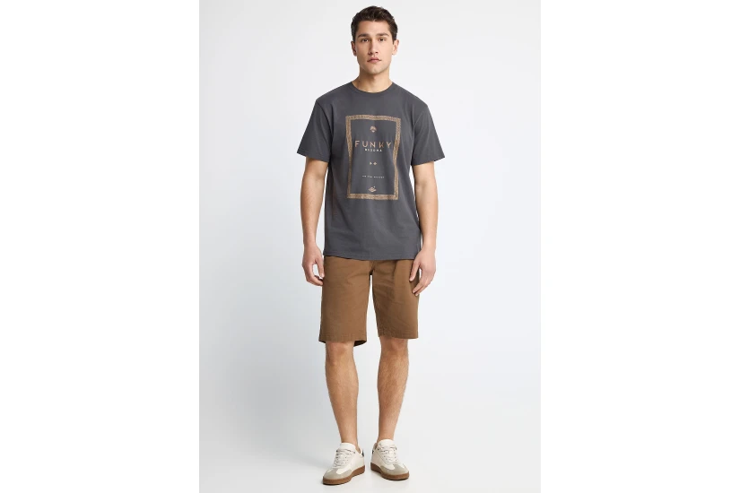 Funky Buddha Ανδρικό Κοντομάνικο T-Shirt Ανθρακί