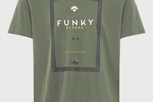 Funky Buddha Print T-Shirt Ανδρικό (FBM013-044-04-DEEP-FOREST)