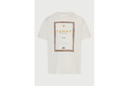 Funky Buddha Print T-Shirt Ανδρικό (FBM013-044-04-OFF-WHITE)