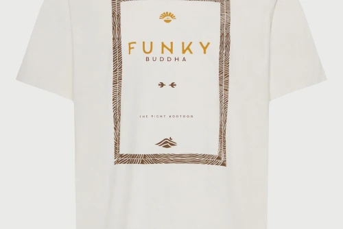 Funky Buddha Print T-Shirt Ανδρικό (FBM013-044-04-OFF-WHITE)