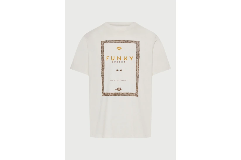 Funky Buddha Ανδρικό Κοντομάνικο T-Shirt Εκρού