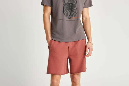 Funky Buddha Organic Cotton With Print T-Shirt Ανδρικό (FBM013-045-04-MOON-MIST)