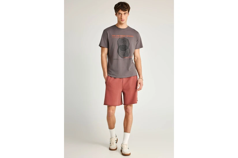 Funky Buddha Ανδρικό Κοντομάνικο T-Shirt Καφέ