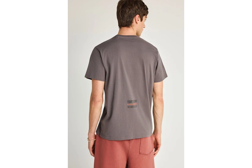 Funky Buddha Ανδρικό Κοντομάνικο T-Shirt Καφέ