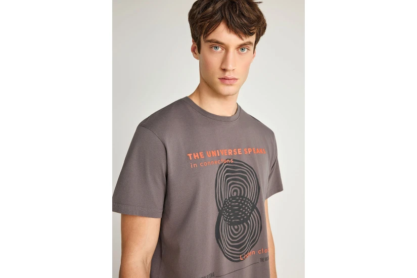 Funky Buddha Ανδρικό Κοντομάνικο T-Shirt Καφέ