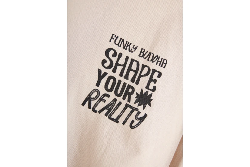 Funky Buddha Ανδρικό Κοντομάνικο T-Shirt Μπεζ