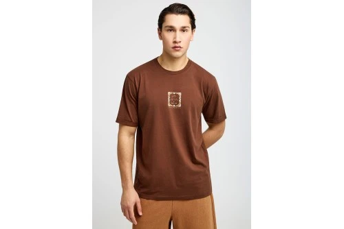 Funky Buddha Print On The Back T-Shirt Ανδρικό (FBM013-050-04-BRUNETTE)