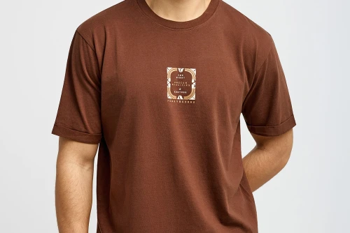 Funky Buddha Print On The Back T-Shirt Ανδρικό (FBM013-050-04-BRUNETTE)