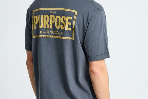 Funky Buddha Print On The Back T-Shirt Ανδρικό (FBM013-051-04-DK-GREY)