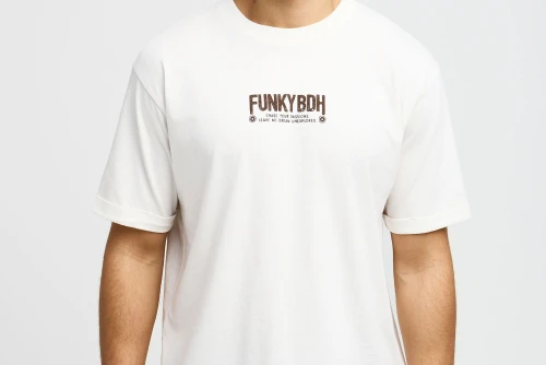 Funky Buddha Print On The Back T-Shirt Ανδρικό (FBM013-051-04-OFF-WHITE)