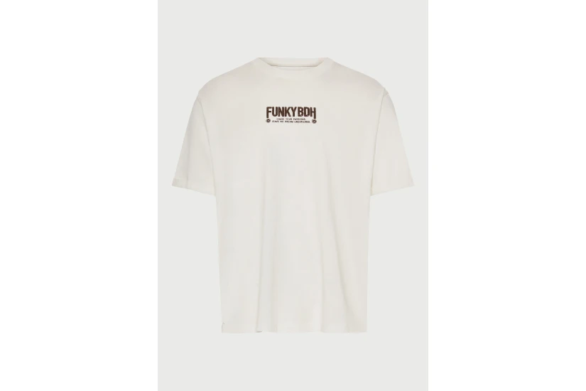 Funky Buddha Ανδρικό Κοντομάνικο T-Shirt Εκρού