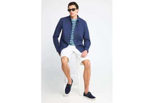 Funky Buddha The Essentials Πουκάμισο Μακρυμάνικο Ανδρικό (FBM013-051-05-INDIGO)