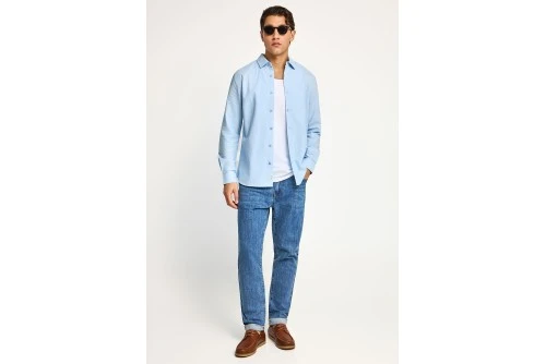 Funky Buddha The Essentials Πουκάμισο Μακρυμάνικο Ανδρικό (FBM013-051-05-LT-BLUE)