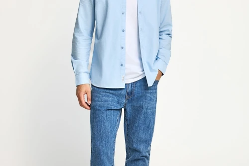 Funky Buddha The Essentials Πουκάμισο Μακρυμάνικο Ανδρικό (FBM013-051-05-LT-BLUE)