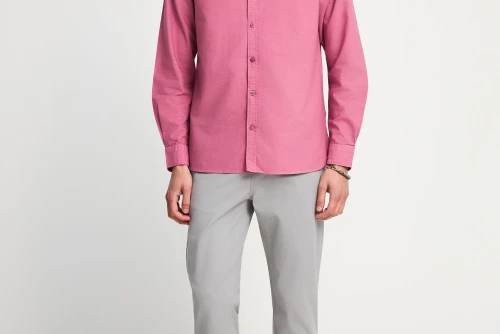 Funky Buddha Ανδρικό Πουκάμισο Basic (FBM013-051-05-MELLOW-MAUVE)