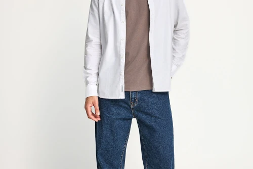 Funky Buddha The Essentials Πουκάμισο Μακρυμάνικο Ανδρικό (FBM013-051-05-WHITE)