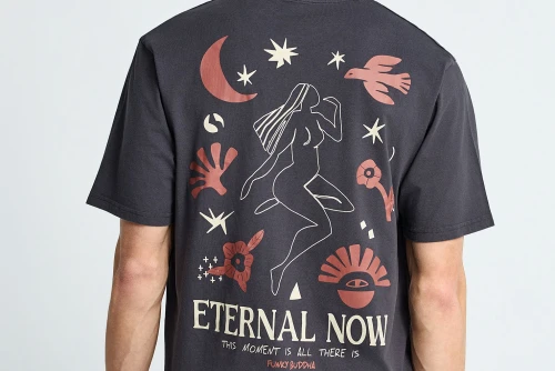 Funky Buddha Graphic Print T-Shirt Ανδρικό (FBM013-053-04-ANTHRACITE)
