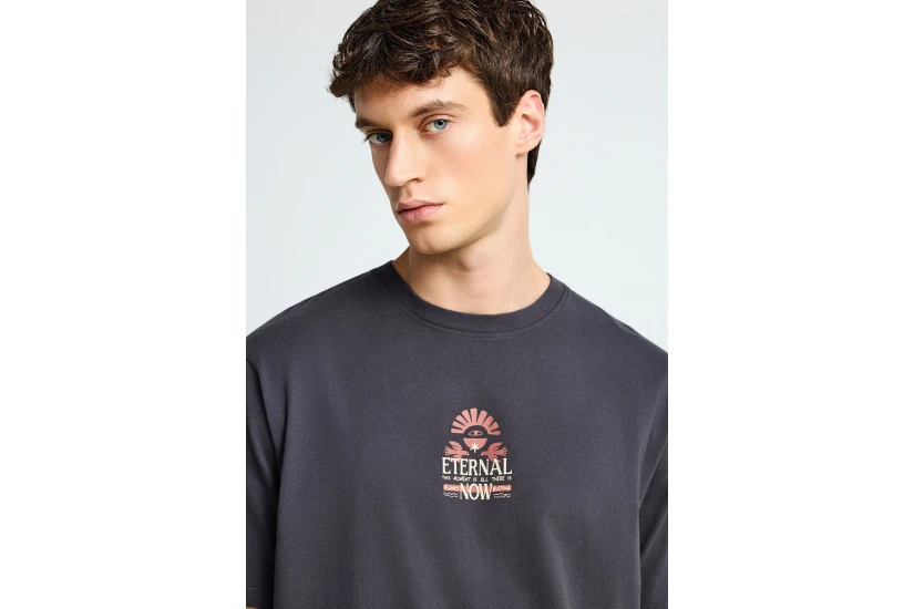Funky Buddha Ανδρικό Κοντομάνικο T-Shirt Ανθρακί