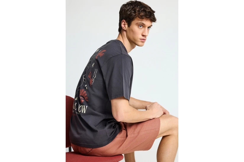 Funky Buddha Ανδρικό Κοντομάνικο T-Shirt Ανθρακί